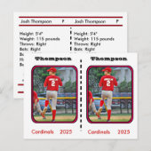 Unieke aanpasbare honkbalkaart briefkaart (Voorkant / Achterkant)