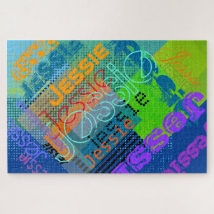 Unieke aanpasbare naam Leuke kleurrijke en creat Legpuzzel