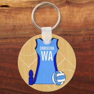 Unieke Aanpasbare Netball-toetsencombinatie Sleutelhanger