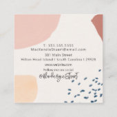 Unieke aardse moderne Abstract geschilderde blush Vierkante Visitekaartje (Achterkant)