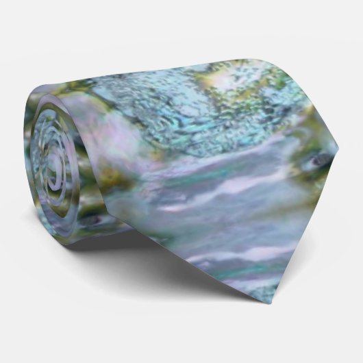 Unieke Abalone Design Blue Stropdas (Opgerold)