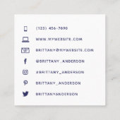 Unieke Abstracte Agaat Blue Custom Vierkante Visitekaartje (Achterkant)