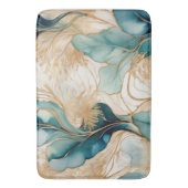 Unieke Abstracte alcoholinkt met gouden randjes Badmat (Voorkant Verticaal)