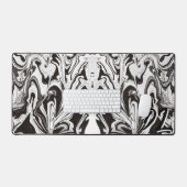 Unieke Abstracte B&W Marble Liquid Bureaumat (Keyboard & Muis)