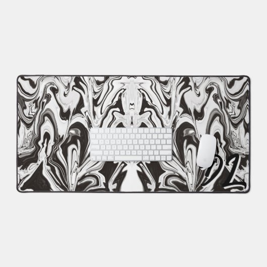 Unieke Abstracte B&W Marble Liquid Bureaumat (Keyboard & Muis)