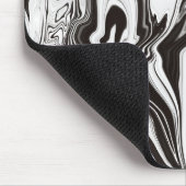 Unieke Abstracte B&W Marble Liquid Mousepad Muismat (Hoek)