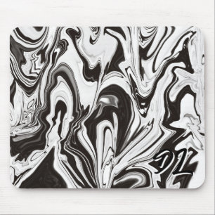 Unieke Abstracte B&W Marble Liquid Mousepad Muismat