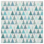 Unieke Abstracte blauwe kerstbomen Stof (Swatch)