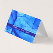 Unieke Abstracte blauwe kunst dank u Visitekaartje (Voorkant)