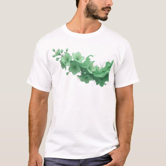 Unieke ABSTRACTE BLOEM Creatieve Print T-shirt (Voorkant)