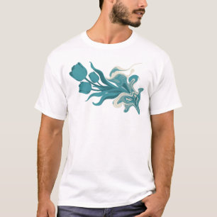 Unieke ABSTRACTE BLOEM Statement Design T-shirt