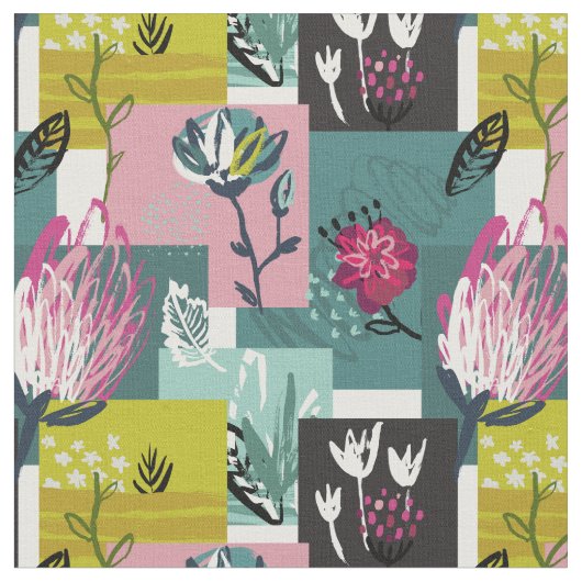 Unieke Abstracte  bloemen Stof (Close Up)