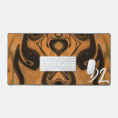 Unieke Abstracte Bruine Marmeren Vloeistof Bureaumat (Keyboard & Muis)