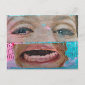 unieke abstracte collage met ogen en mond briefkaart (Voorkant)