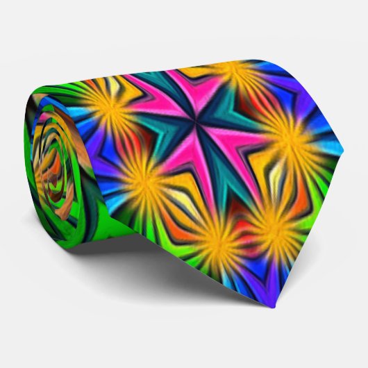 Unieke Abstracte Flowers PatternNeck Stropdas (Opgerold)