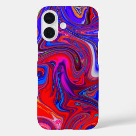 Unieke Abstracte gemarmerde vloeibaar en kleurrijk iPhone 16 Hoesje
