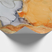 Unieke Abstracte gouden zwarte Oranje kunst Cadeaupapier (Hoek)