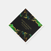 Unieke Abstracte Groene Zwart Gouden Bruiloft Servet (Hoek)