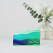 Unieke abstracte handtekening met groene springsta visitekaartje (Staand voorkant)