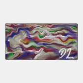 Unieke Abstracte kleurrijke marmeren vloeibare mou Bureaumat (Voorkant)