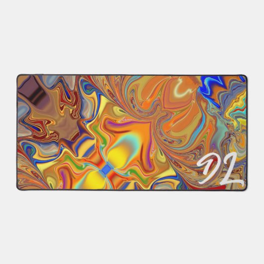 Unieke Abstracte kleurrijke marmeren vloeibare mou Bureaumat (Voorkant)