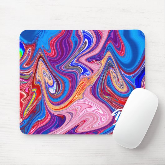 Unieke Abstracte kleurrijke marmeren vloeibare mou Muismat (Met muis)