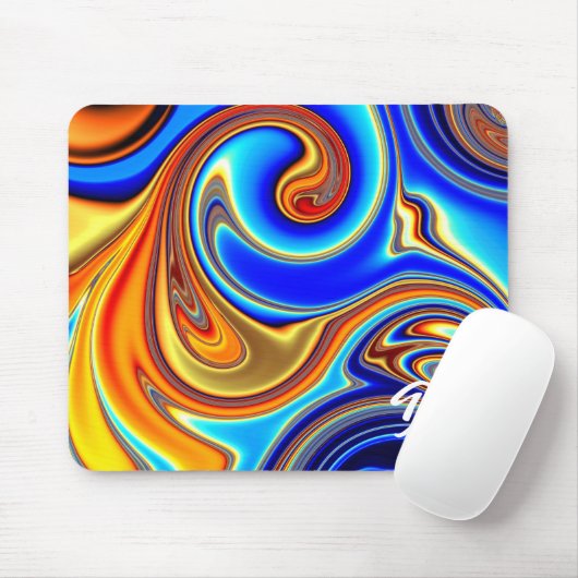 Unieke Abstracte kleurrijke marmeren vloeibare mou Muismat (Met muis)