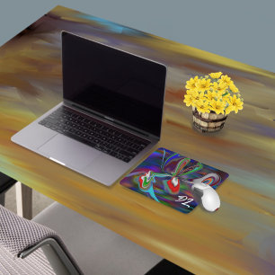 Unieke Abstracte kleurrijke marmeren vloeibare mou Muismat