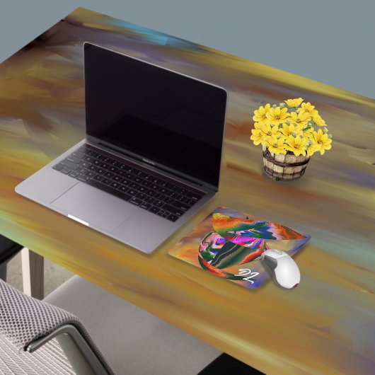 Unieke Abstracte kleurrijke marmeren vloeibare mou Muismat