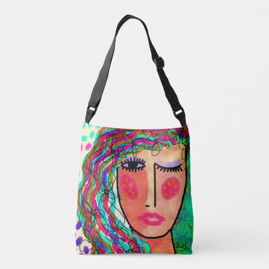 Unieke Abstracte kunst Crossbody Tas (Achterkant)