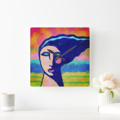 Unieke Abstracte kunst Vierkante Klok (Huis)