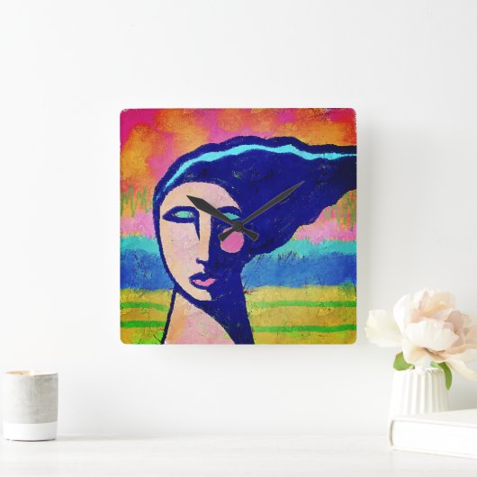 Unieke Abstracte kunst Vierkante Klok (Huis)