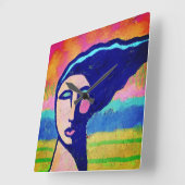 Unieke Abstracte kunst Vierkante Klok (Hoek)