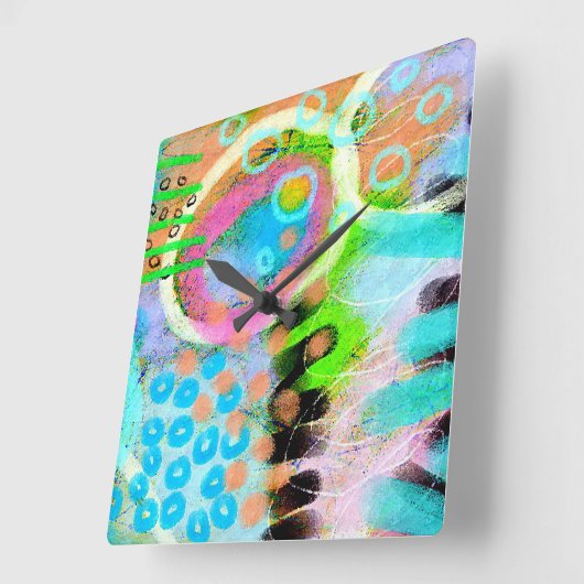 Unieke Abstracte kunst wandklok (Hoek)