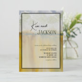 Unieke Abstracte kunst Waterverf huwelijksuitnodig Kaart (Staand voorkant)