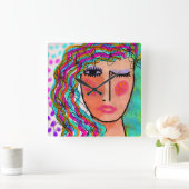 Unieke Abstracte kunstklok Vierkante Klok (Huis)