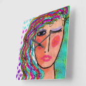 Unieke Abstracte kunstklok Vierkante Klok (Hoek)