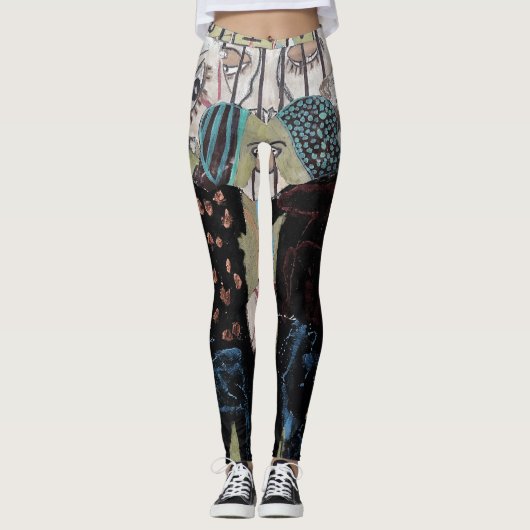Unieke Abstracte Leggings (Voorkant)