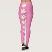 Unieke abstracte leggings met zwarte florale bloem (Achterkant)