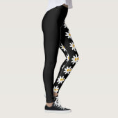 Unieke abstracte leggings met zwarte florale bloem (Rechts)