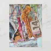 unieke abstracte mixed media collage Tijd 14 Briefkaart (Voorkant)