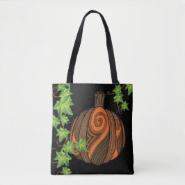 Unieke Abstracte pompoen Halloween Canvas tas