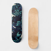 Unieke Abstracte Urban Street Art Wide Skateboard (Voorkant)