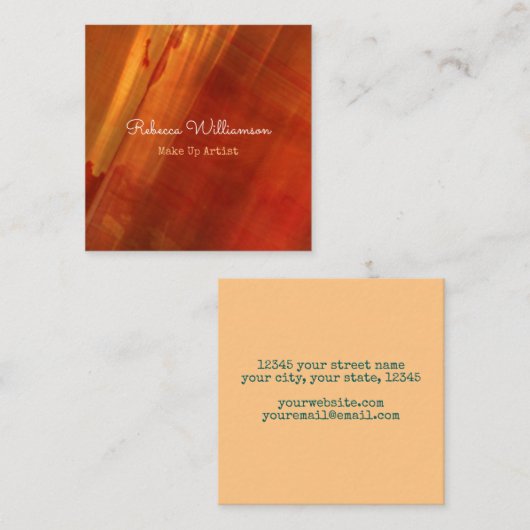 Unieke Abstracte wirl van koper-goudmetalen Vierkante Visitekaartje (Voorkant / Achterkant)