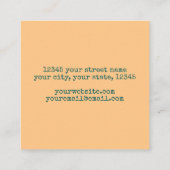 Unieke Abstracte wirl van koper-goudmetalen Vierkante Visitekaartje (Achterkant)