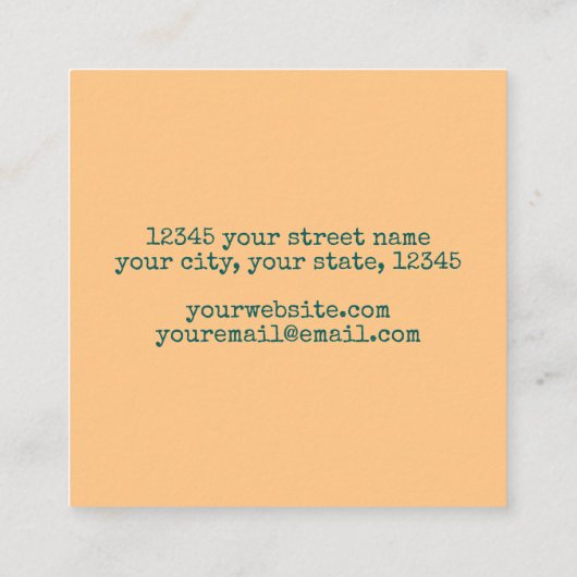 Unieke Abstracte wirl van koper-goudmetalen Vierkante Visitekaartje (Achterkant)