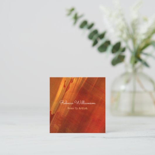 Unieke Abstracte wirl van koper-goudmetalen Vierkante Visitekaartje (Staand voorkant)