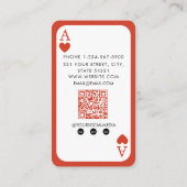 Unieke Ace Hearts Vastgoedmakelaar QR Code Modern Visitekaartje (Achterkant)