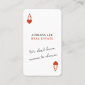Unieke Ace Hearts Vastgoedmakelaar QR Code  Visitekaartje (Voorkant)