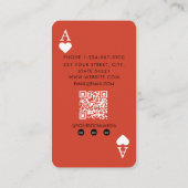 Unieke Ace Hearts Vastgoedmakelaar QR Code  Visitekaartje (Achterkant)